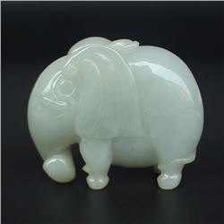 Natural Jadeite Fortune Elephant Pendant w Certificate