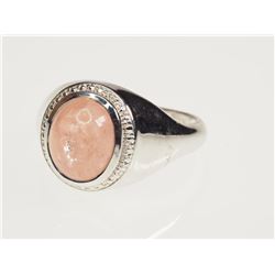 #18-STERLING SILVER MORGANITE RING SIZE 10