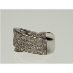 #25-STERLING SILVER DIAMOND RING SIZE 7.5