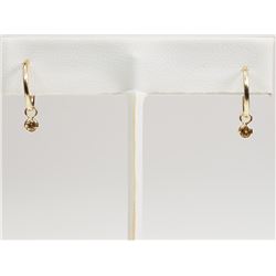 #26-14KT GOLD CHAMPAGNE DIAMOND EARRINGS