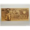 Image 2 : #48-24KT GOLD FOIL CANADIAN $100 BILL