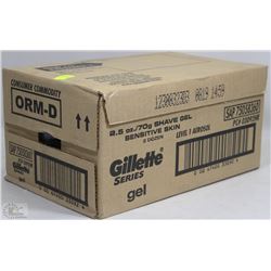 CASE OF TWO DOZEN GILLETE SHAVE GEL FOR SENSITIVE