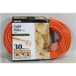 30 METER LIGHT DUTY EXTENSION CORD 16 GAUGE 10 AMP