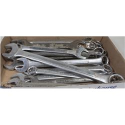 FLAT OF ASSORTED LARGE WRENCHES