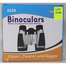 NEW 4X30 BINOCULARS WITH CARRYING POUCH & LANYARD