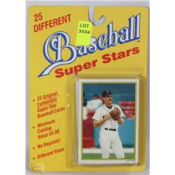25 DIFFERENT BASEBALL SUPER STAR CARDS SEALED