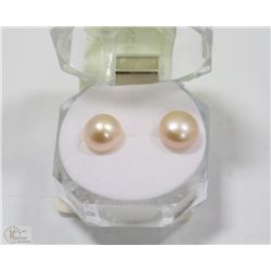 12)FRESH WATER PINK PEARL  .925 SILVER EARRINGS