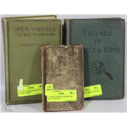 LOT OF 3 BOOKS FROM THE 1900'S