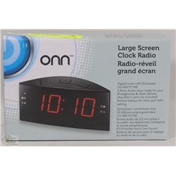 ONN LARGE SCREEN CLOCK RADIO