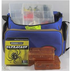 SOFT TACKLE BOX WITH 4 CONTAINERS,LURES AND
