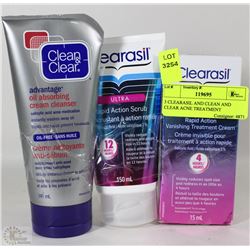 3 CLEARASIL AND CLEAN AND CLEAR ACNE TREATMENT