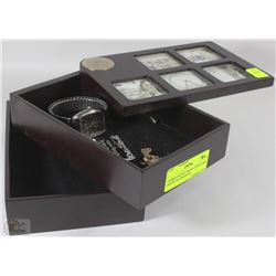 UMBRA SWIVEL PHOTO JEWELRY BOX WITH CONTENTS