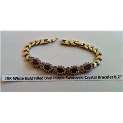 PURPLE & CLEAR SWAROVSKI CRYSTAL BRACELET