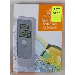 NEW DIGITAL ALCOHOL BREATH TESTER WITH LCD CLOCK