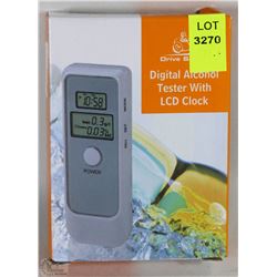 NEW DIGITAL ALCOHOL BREATH TESTER WITH LCD CLOCK