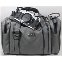 VINTAGE CANON 35MM CAMERA WITH ACCESSORIES AND BAG