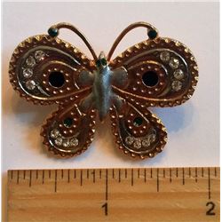 GOLD & SILVER TONE BUTTERFLY BROOCH