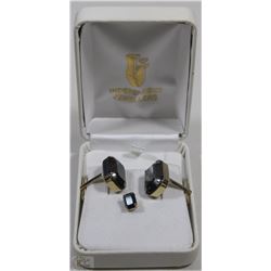 MEN'S BLACK ALASKA CUFF LINKS, & NECKTIE PIN