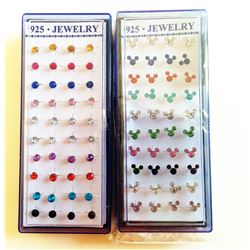 LOT OF 40 HYPOALLERGENIC CRYSTAL STUD EARRINGS