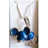 Image 1 : SILVER TONE & BLUE ENAMEL MOUSE PENDANT