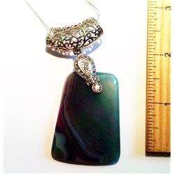 GREEN & PURPLE ONYX AGATE PENDANT