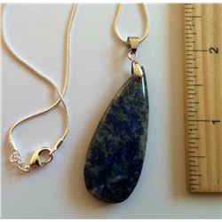 LONG TEAR DROP SHAPED SOLDALITE PENDANT
