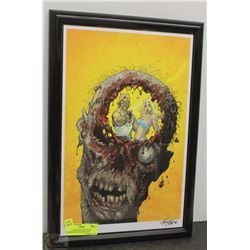 FRAMED ZOMBIE PRINT HAND SIGNED BY WALKING DEAD