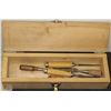 Image 1 : WOODEN TOOL BOX WITH WOOD CHISELS