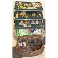 PLANO 3 TIERED FISHING TACKLE BOX FULL OF NEW AND