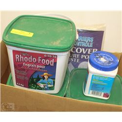 BOX WITH GARDEN ACCESSORIES INCL RHODO FOOD (3QTY)