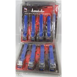 6PCS OF FOUR PACKS BUCKLE TIE DOWN STRAPS  ALL NEW