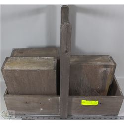 5 WOODEN BOXES INCL 1 VINTAGE