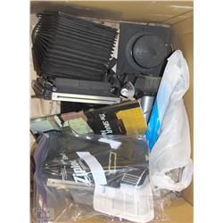 BOX OF VINTAGE CAMERA SUPPLIES