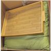 Image 1 : BOX OF THROW PILLOWS AND A SERVING TRAY