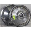 Image 1 : 2 VINTAGE FORD HUBCAPS WITH # ON BACK, LINCOLN SYMBOL