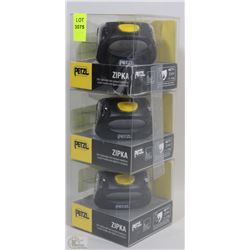 LOT OF 3 PETZL ZIPKA HANDS FREE LIGHTS