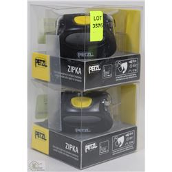 LOT OF 2 PETZL ZIPKA HANDS FREE LIGHTS