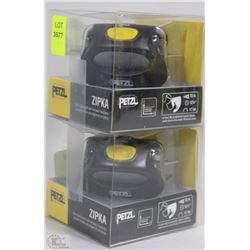LOT OF 2 PETZL ZIPKA HANDS FREE LIGHTS