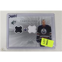 JASON CHIMERA 2001/2002 DUAL GAME USED JERSEY CARD