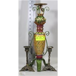 LOT OF 3 CANDLE HOLDERS
