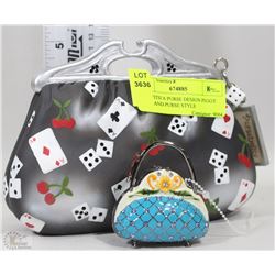 LOT WITH A PURSE DESIGN PIGGY BANK AND PURSE STYLE