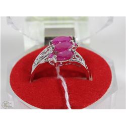 #2-.925 STERLING SILVER NATURAL ENHANCED RUBY RING