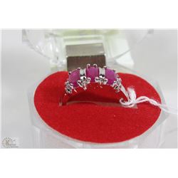 #5-.925 STERLING SILVER NATURAL ENHANCED RUBY & CZ