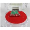 Image 1 : #12-.925 STERLING SILVER NATURAL ENHANCED EMERALD