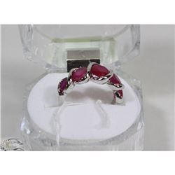 #1-.925 STERLING SILVER NATURAL ENHANCED RUBY RING