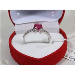 #3-.925 STERLING SILVER NATURAL ENHANCED RUBY & CZ