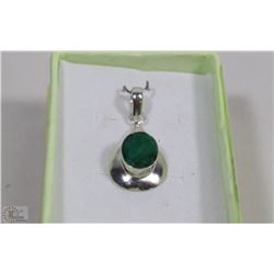 #23-.925 STERLING SILVER NATURAL ENHANCED EMERALD