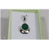 Image 1 : #23-.925 STERLING SILVER NATURAL ENHANCED EMERALD