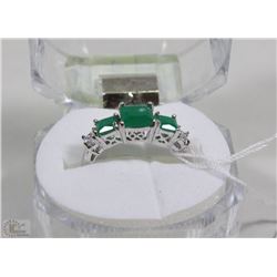 #10-.925 STERLING SILVER NATURAL ENHANCED EMERALD