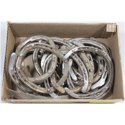 FULL BOX OF VINTAGE METAL HORSE SHOES